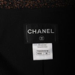 Veste CHANEL T 38 tweed marron