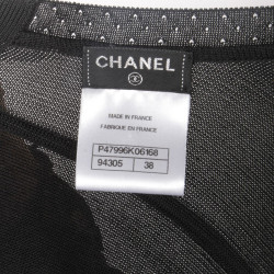 CHANEL T 38 en Black mesh dress