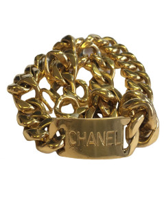 80's CHANEL chain belt in gilded metal