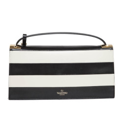 VALENTINO leather two-tone black and beige bag