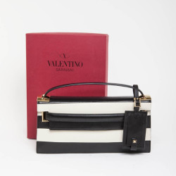 VALENTINO leather two-tone black and beige bag