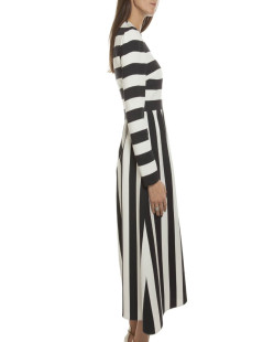 VALENTINO T 40 IT/36 EN striped black and white long dress