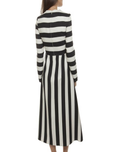 VALENTINO T 40 IT/36 EN striped black and white long dress