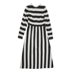 Robe longue VALENTINO rayée noire et blanche