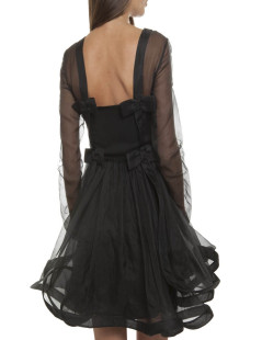 Black VALENTINO T40 IT/36 FRorganza cocktail dress with Ruffles