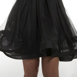 Robe cocktail VALENTINO organza noire à volants