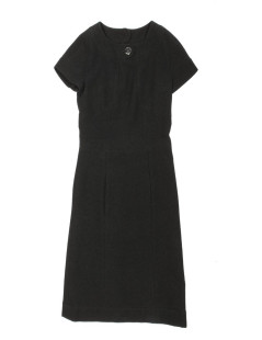 CHANEL T 36 Black wool dress