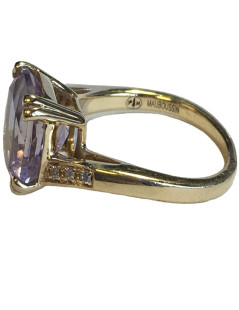 Gold yellow, amethyst and bright ring MAUBOUSSIN "Love hangover" T 52