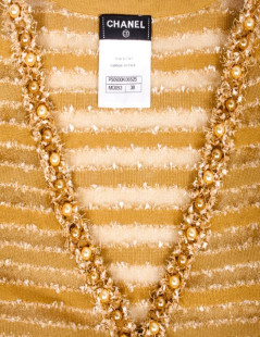 Jacket "Paris-Dubai" T 38 EN gold and Pearly beads