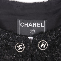 Black CHANEL T 42 EN Tweed jacket and lurex