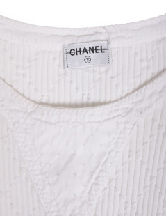 Robe CHANEL Blanche T 38 en maille 