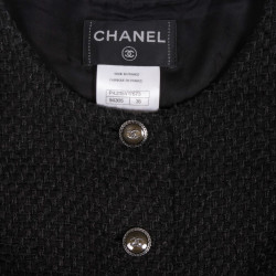 CHANEL T 36 EN black tweed dress