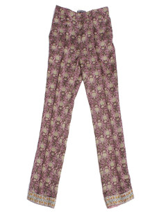 All jacket and pants ROCHAS T 44 IT / EN 40 silk printed pink and Brown