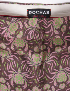 All jacket and pants ROCHAS T 44 IT / EN 40 silk printed pink and Brown