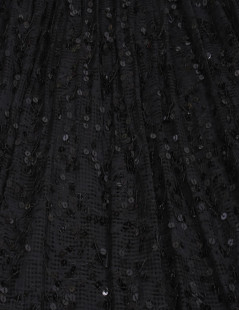 Evening dress CHANEL T 36 EN black silk and leather