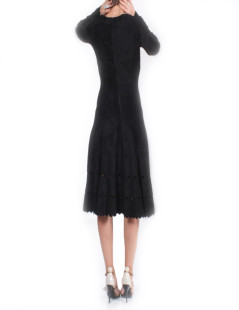 ALAÏA dress in black stretch Velvet Size 40EU