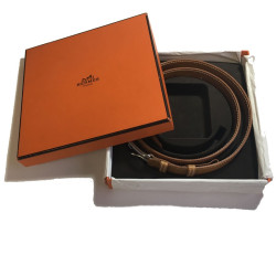 Ceinture HERMÈS en cuir gold T80