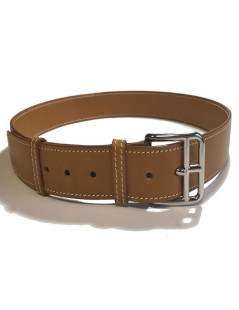 Ceinture HERMÈS en cuir gold T80