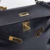 Bag Kelly 32 HERMES leather blue box vintage Navy