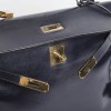 Bag Kelly 32 HERMES leather blue box vintage Navy