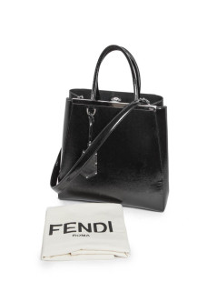 Sac FENDI cuir verni noir