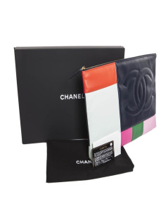 Pochette CHANEL multicolore zippée