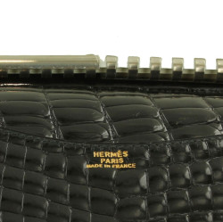 porte-agenda HERMES crocodile noir