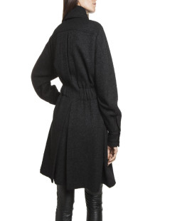 CHANEL coat in black tweed wool size 38/40FR