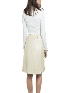 CHANEL T 36 beige leather skirt