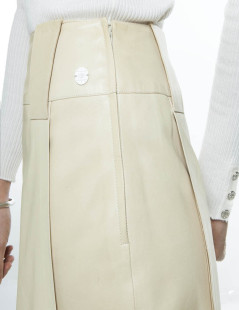 CHANEL T 36 beige leather skirt