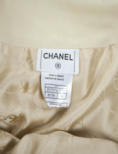 CHANEL T 36 beige leather skirt