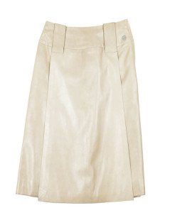 CHANEL T 36 beige leather skirt