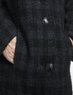 Manteau CHANEL T 38 fr tweed lamé noir