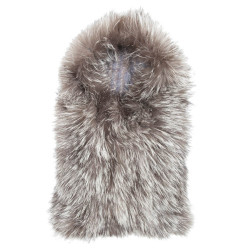 REVILLON hood in silver fox fur