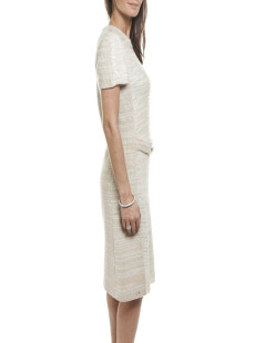 Dress CHANEL T 40 EN beige wool and sequins