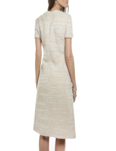 Dress CHANEL T 40 EN beige wool and sequins