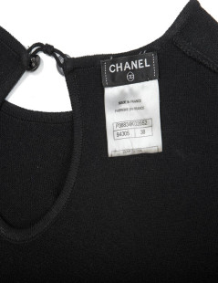 Black dress CHANEL T 38 en