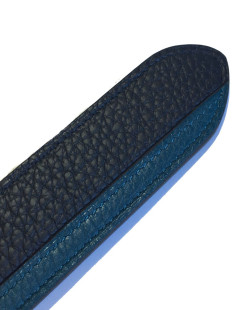 Ceinture HERMES "Etririvière hypnotic" homme en veau taurillon clémence bleu indigo et colvert