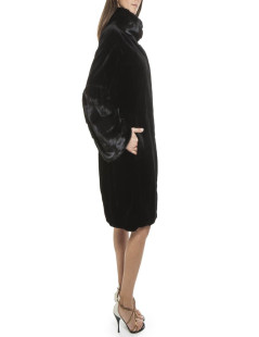 CHRISTIAN DIOR T36 black shaved mink coat