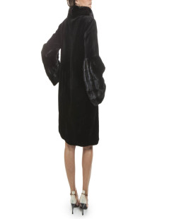 CHRISTIAN DIOR T36 black shaved mink coat