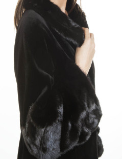 CHRISTIAN DIOR T36 black shaved mink coat