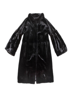 CHRISTIAN DIOR T36 black shaved mink coat