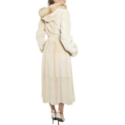 MILADY long coat in beige mink and sand Size 42EU