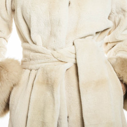 MILADY long coat in beige mink and sand Size 42EU