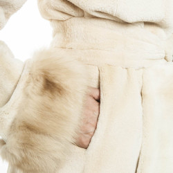 Manteau long  en vison beige