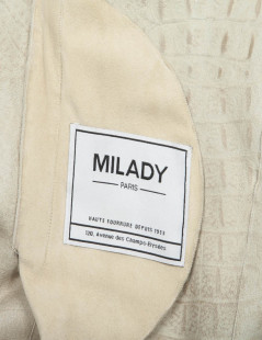 MILADY long coat in beige mink and sand Size 42EU