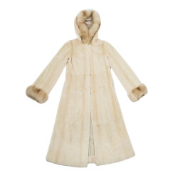 MILADY long coat in beige mink and sand Size 42EU