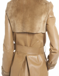 Manteau GUCCI T en cuir et daim