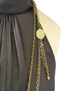 CHANEL 3 chains necklace in gilded metal