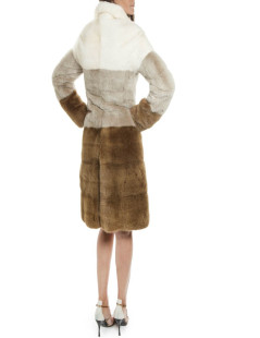 GUCCI T 38 EN tricolor mink coat